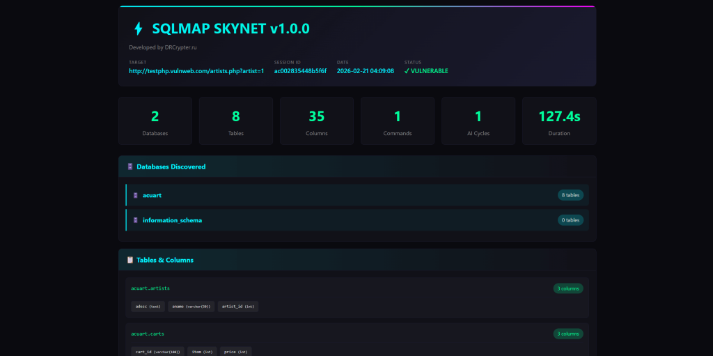 SQLMAP SKYNET Autonomous AI v1.2.0 image 2
