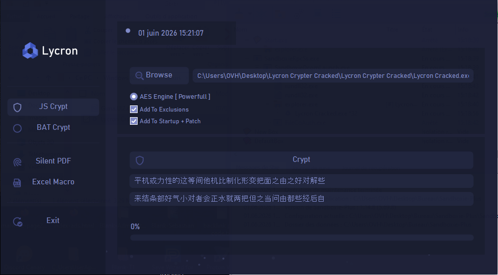 Lycron Crypter exe convert to js crypter bypass all av
